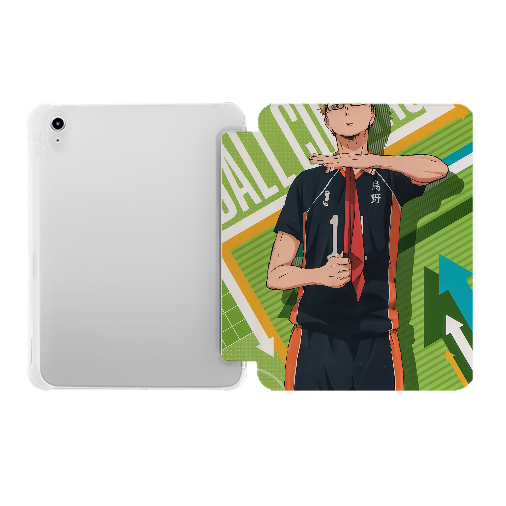 （画像用） ハイキュー!! Haikyu!! IPad ケース ペン収納付き 三つ折りスタンド PUレザー×シリコン 対応機種9.5/10.5/10.9インチ